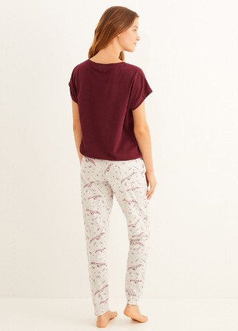 Бордовая всесезон пижама (футболка, брюки) футболка + брюки Women'secret