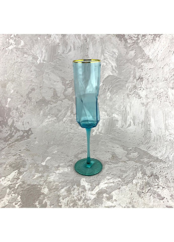 Бокал для шампанського Блакитна Геометрія OLGS1001-1 250 мл Olens (253626772)