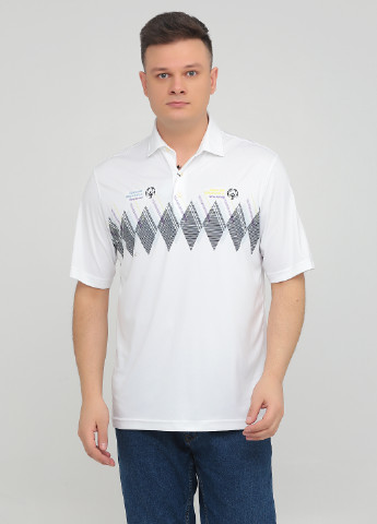 Белая футболка-поло для мужчин Greg Norman с геометрическим узором