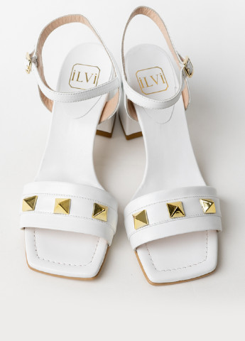 Белые босоножки Ilvi с ремешком с заклепками