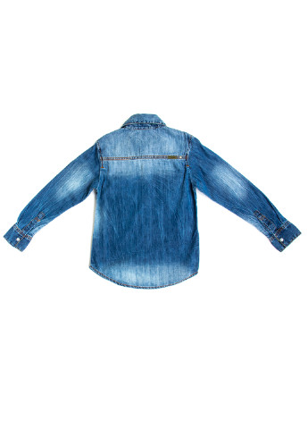 Синяя джинсовая рубашка однотонная Vingino