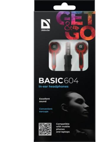 Навушники Basic 604 Black-Red (63605) Defender (207376553)