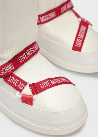 Молочные луноходы Love Moschino со шнуровкой, с логотипом