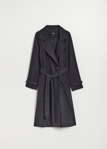 Темно-синее демисезонное Пальто двубортное House