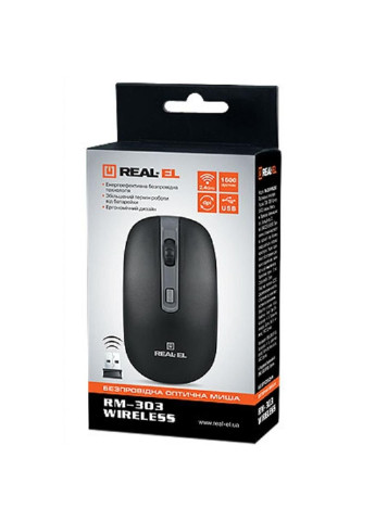 Мышка RM-303 black-grey Real-El (252632858)