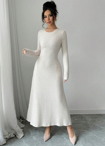 Кремова святковий, ділова, кежуал сукня а-силует SHEIN однотонна