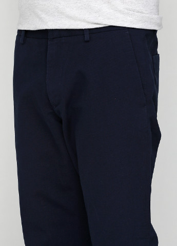 Синие кэжуал демисезонные со средней талией брюки Cos