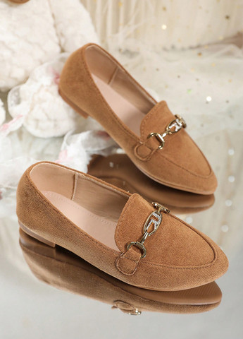 Коричневые туфли на низком каблуке SHEIN