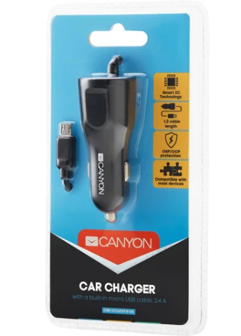 Зарядное устройство 1xUSB car adapter (CNE-CCA033B) Canyon (216637599)