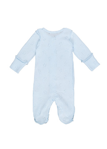 Летний человечек для новорожденных Фламинго Текстиль однотонный голубой домашний хлопок