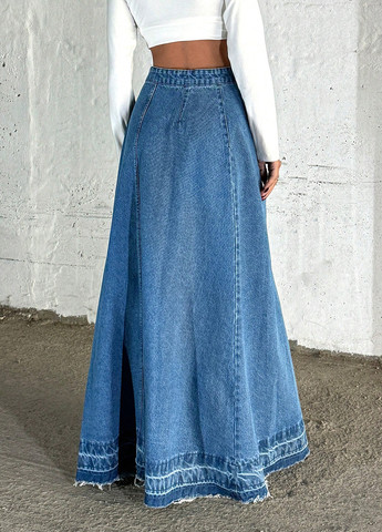 Синяя джинсовая варенка юбка SHEIN а-силуэта (трапеция)