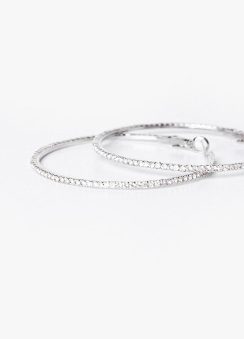Серебристые серьги-кольца со стразами Gepur (256384141)