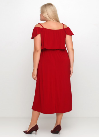 Красное кэжуал платье с открытыми плечами mark by Francesca's однотонное