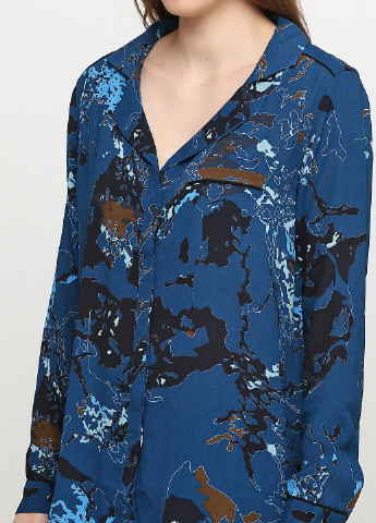 Бирюзовая кэжуал рубашка с цветами Minus