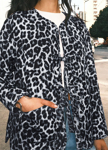 Серый демисезонный кардиган SHEIN