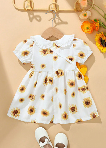 Молочный летний комплект (платье, сумка) SHEIN