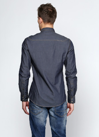 Джинсовая кэжуал рубашка однотонная Antony Morato с длинным рукавом