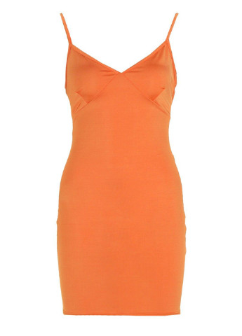 Оранжевое кэжуал платье платье-майка Boohoo однотонное