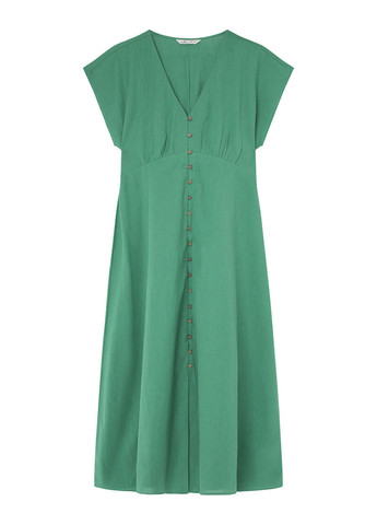 Зеленое кэжуал платье клеш Springfield однотонное