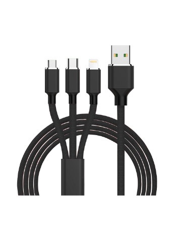Кабель USB Black, 3 в 1 - Lightning, Micro USB, Type-C, 1 м XoKo sc-330 (132572885)