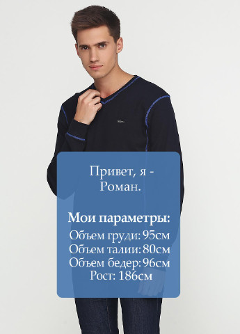 Темно-синій демісезонний пуловер MSY