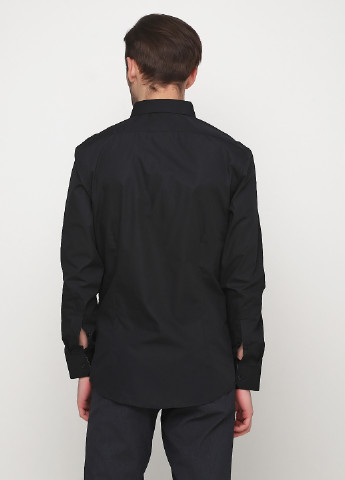 Черная кэжуал рубашка однотонная Tailored Originals с длинным рукавом