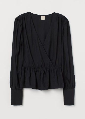 Черная демисезонная блузка на запах H&M