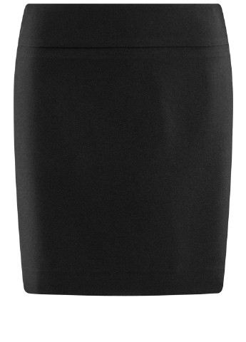 Черная офисная однотонная юбка Oodji мини