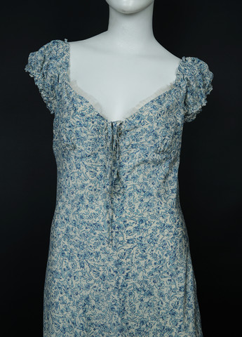 Серо-голубое кэжуал платье Ralph Lauren с цветочным принтом