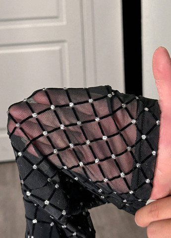 Комбинезон SHEIN комбинезон-брюки клетка чёрный откровенный, вечерний полиэстер