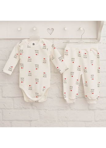 Молочный демисезонный комплект (боди, брюки) Blanka