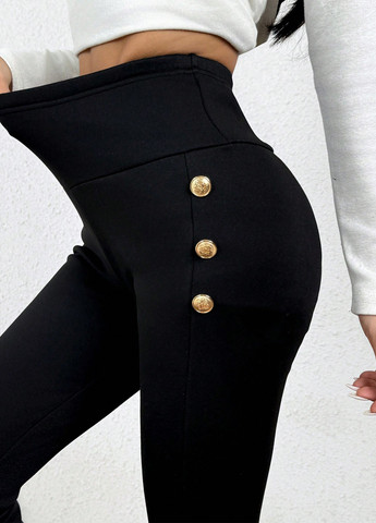 Черные демисезонные леггинсы SHEIN