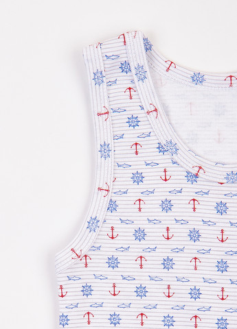 Белый демисезонный комплект (майка, трусы) Фламинго