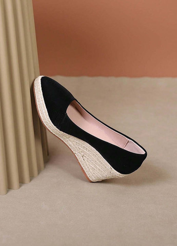 Чёрные эспадрильи SHEIN однотонный джут (344466342)