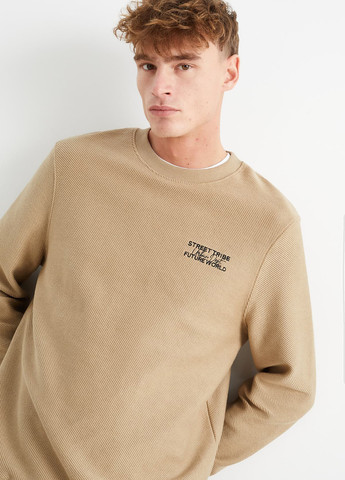 Бежевий світшот C&A однотонний вишивка (313290908)