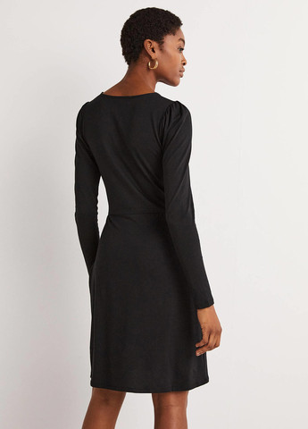 Черное кэжуал платье на запах Boden однотонное