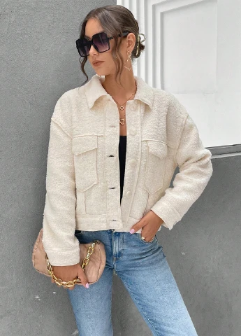 Молочная демисезонная куртка SHEIN