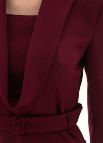 Бордовое деловое, кэжуал платье платье-жакет BGL однотонное