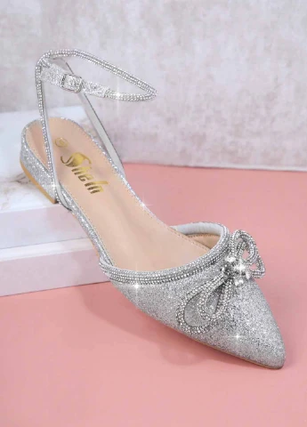 SHEIN Туфлі слінгбекі срібний з текстиль, китай — літо (367006327)