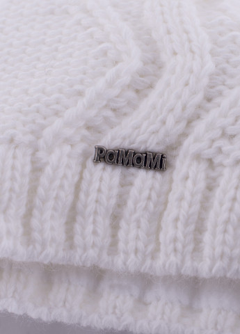 Белый зимний комплект (шапка, шарф-снуд) PaMaMi