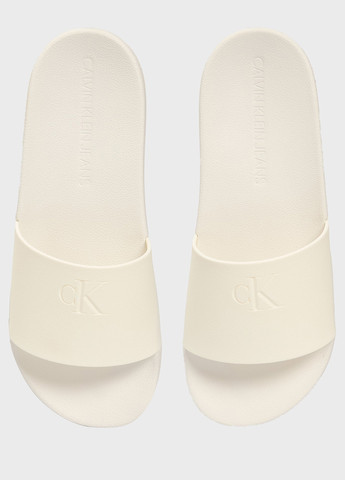 Белые шлепанцы Calvin Klein Jeans с тиснением, с логотипом
