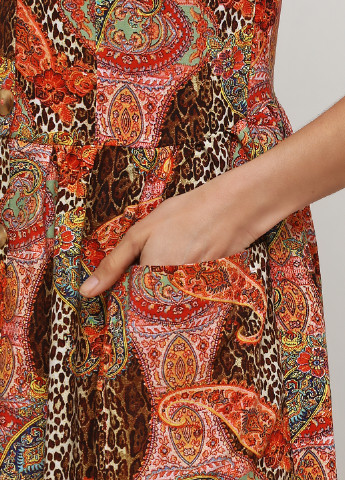 Помаранчева кежуал сукня а-силует ANVI турецькі огірки