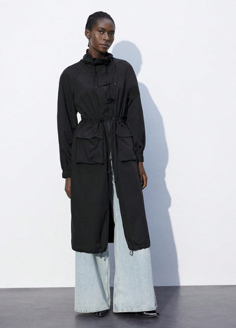 Плащ SHEIN на блискавці, на кнопках демісезон (325533157)