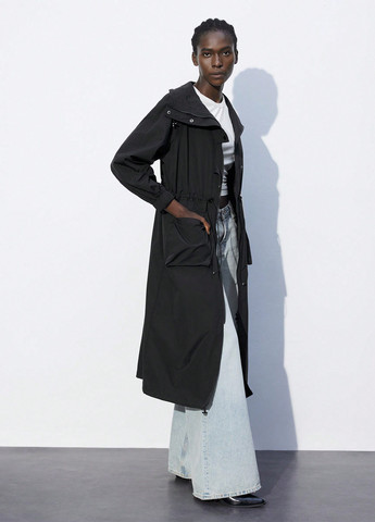 Плащ SHEIN на блискавці, на кнопках демісезон (325533157)