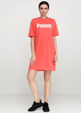 Персикова спортивна сукня коротка Puma з логотипом