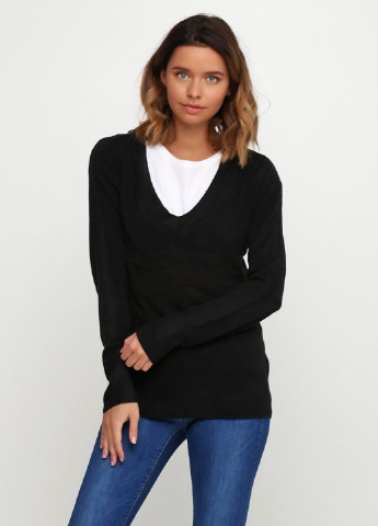 Чорний демісезонний пуловер пуловер Miss Moda