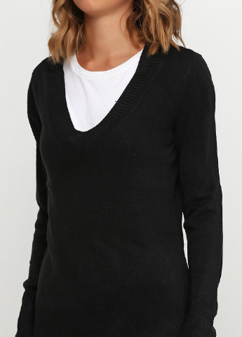 Черный демисезонный пуловер пуловер Miss Moda