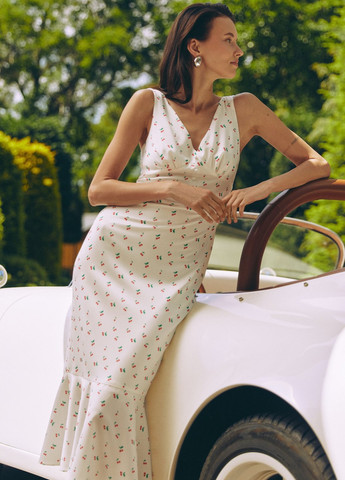 Молочное кэжуал платье Gepur с рисунком