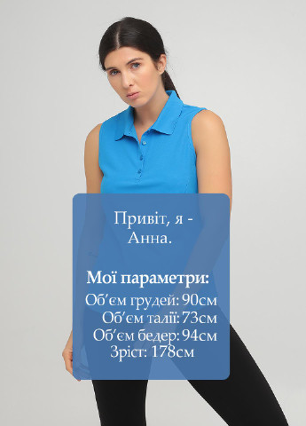 Синяя женская футболка-поло Greg Norman однотонная