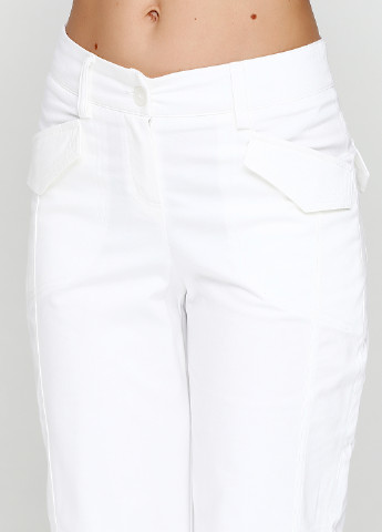 Белые кэжуал демисезонные прямые брюки Mona Liza
